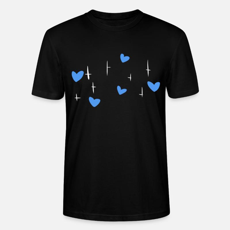 cœurs bleus étoiles symbole amour - T-shirt bio CRAFTER Stanley Stella Unisexe - noir