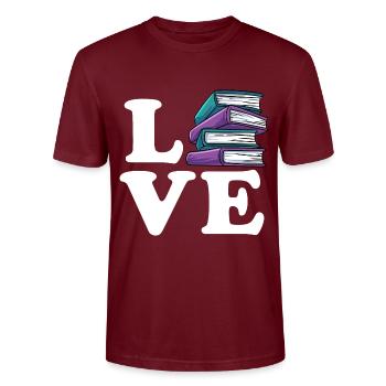 Lesen - Stanley/Stella Unisex Bio-T-Shirt CRAFTER - Burgunderrot - Vorne - Alina (178cm) & Michal (187cm)