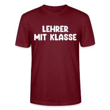 Lehrer Mit Klasse - Klassenlehrer Schule - Stanley/Stella Unisex Bio-T-Shirt CRAFTER - Burgunderrot - Vorne - Alina (178cm) & Michal (187cm)