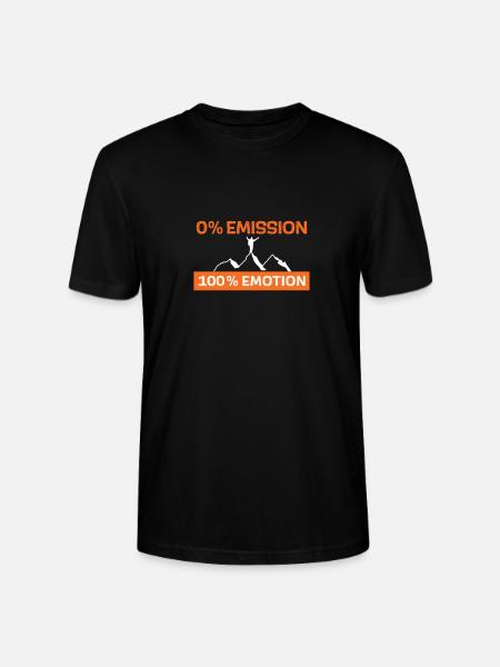 0% emission 100% emotion - Stanley/Stella CRAFTER Unisex Organic T-Shirt - black