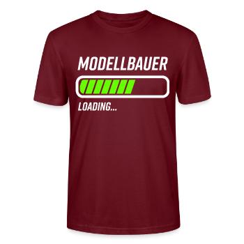 Modellbauer Loading Ladebalken - Stanley/Stella Unisex Bio-T-Shirt CRAFTER - Burgunderrot - Vorne - Alina (178cm) & Michal (187cm)