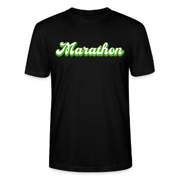 Marathon Marathon Runner Running Jogging - Stanley/Stella CRAFTER Unisex Organic T-Shirt - black - Front - Alina (178cm) & Michal (187cm)