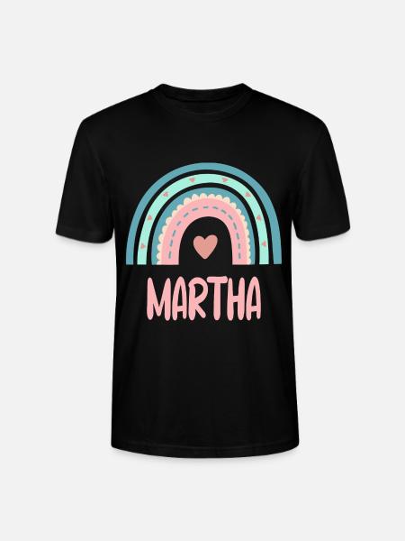 Martha Name Rainbow Baby - Stanley/Stella CRAFTER Unisex Organic T-Shirt - black
