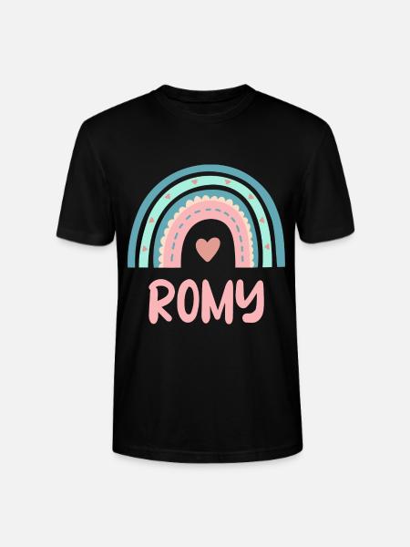 Romy Name Rainbow Baby - Stanley/Stella CRAFTER Unisex Organic T-Shirt - black
