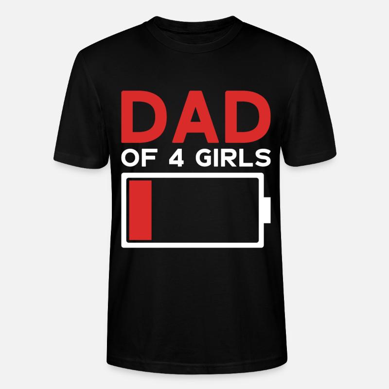 PAPA DE 4 FILLES - T-shirt bio CRAFTER Stanley Stella Unisexe - noir