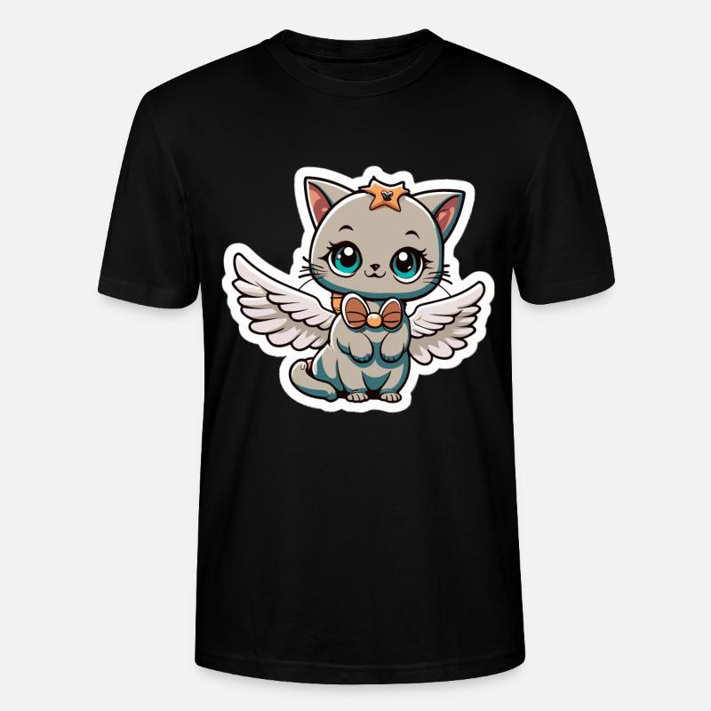 Cadeau d’ange gardien de chat - T-shirt bio CRAFTER Stanley Stella Unisexe - noir