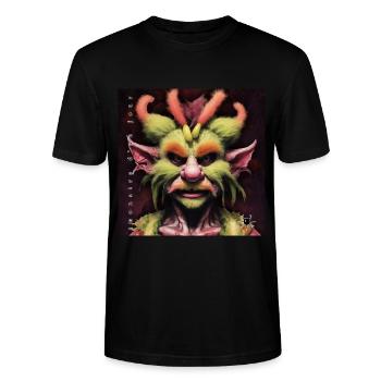 Monster #006 Leprechaun - Stanley/Stella CRAFTER Unisex Organic T-Shirt - black - Front - Alina (178cm) & Michal (187cm)
