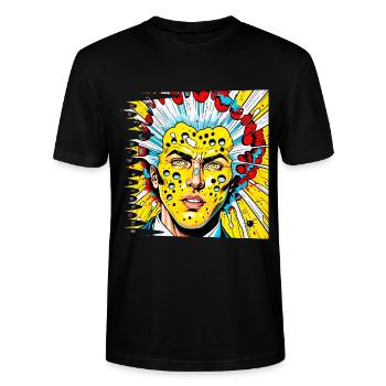 Monster #057 Psychoanalysis - Stanley/Stella CRAFTER Unisex Organic T-Shirt - black - Front - Alina (178cm) & Michal (187cm)