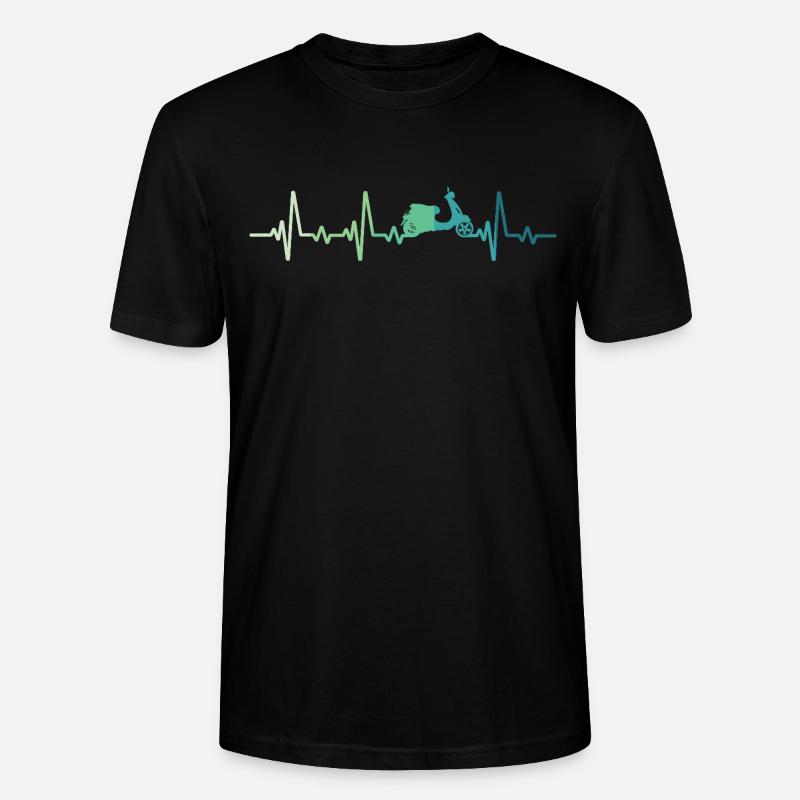 Scooter-Herzschlag-Mopedroller - Stanley/Stella Unisex Bio-T-Shirt CRAFTER - Schwarz