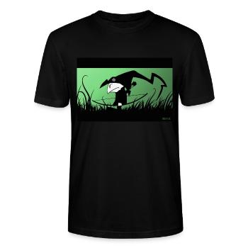 Archery Bogenschiessen Comic outdoor Kinder - Stanley/Stella Unisex Bio-T-Shirt CRAFTER - Schwarz - Vorne - Alina (178cm) & Michal (187cm)