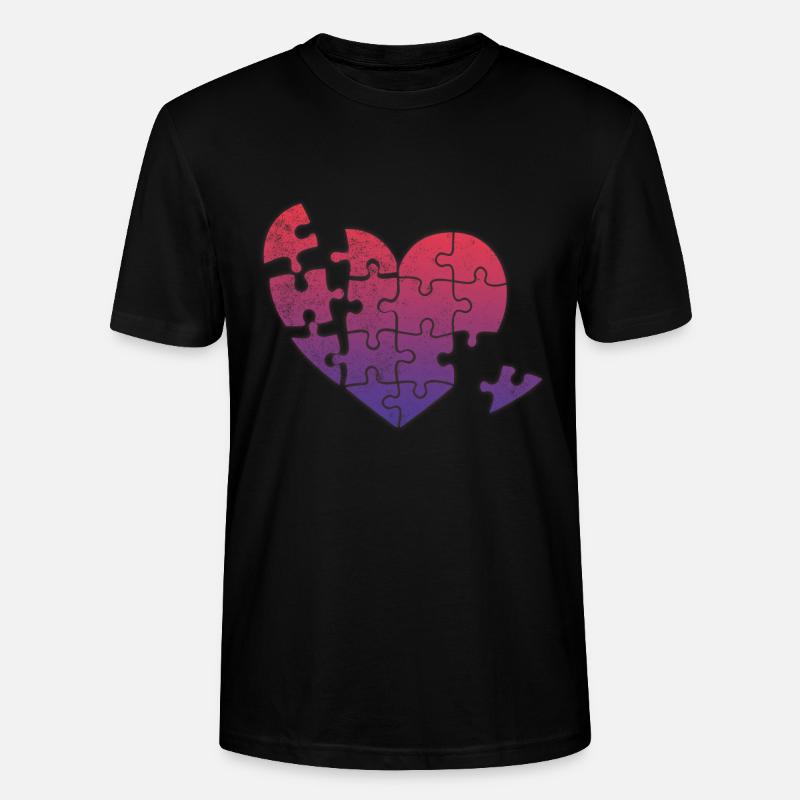 Herz - Stanley/Stella Unisex Bio-T-Shirt CRAFTER - Schwarz