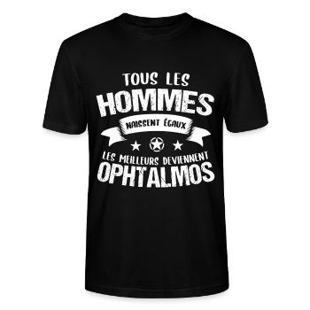 Ophtalmo cadeau drôle ophtalmologie - T-shirt bio CRAFTER Stanley Stella Unisexe - noir - Devant - Alina (178cm) & Michal (187cm)