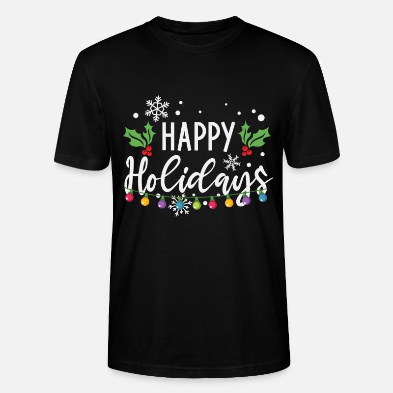 Joyeuses Fêtes De Noël Ampoules - T-shirt bio CRAFTER Stanley Stella Unisexe - noir