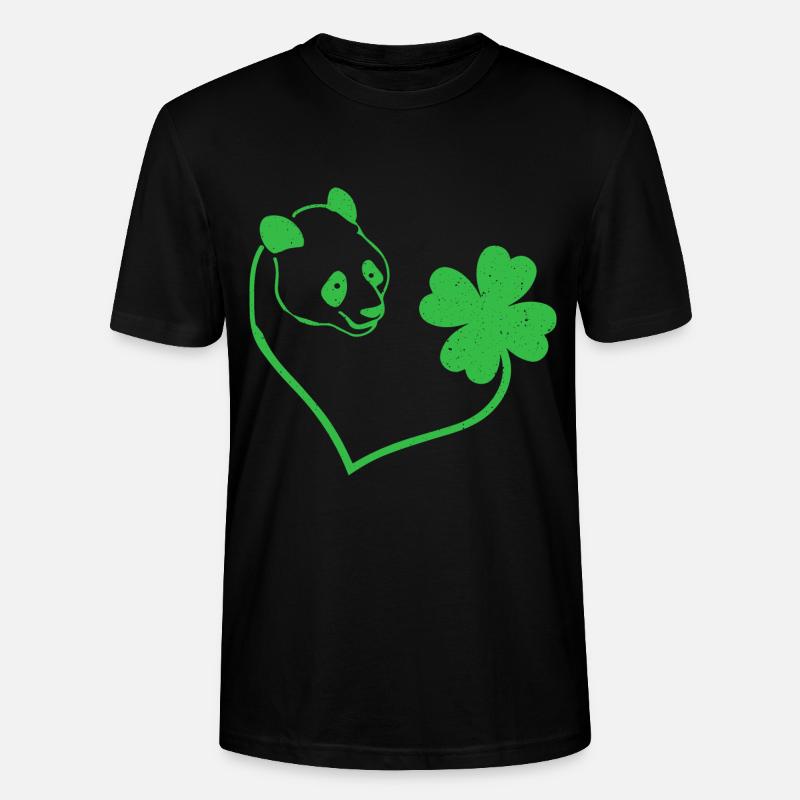 Panda Cloverleaf Coeur Cloverleaf - T-shirt bio CRAFTER Stanley Stella Unisexe - noir
