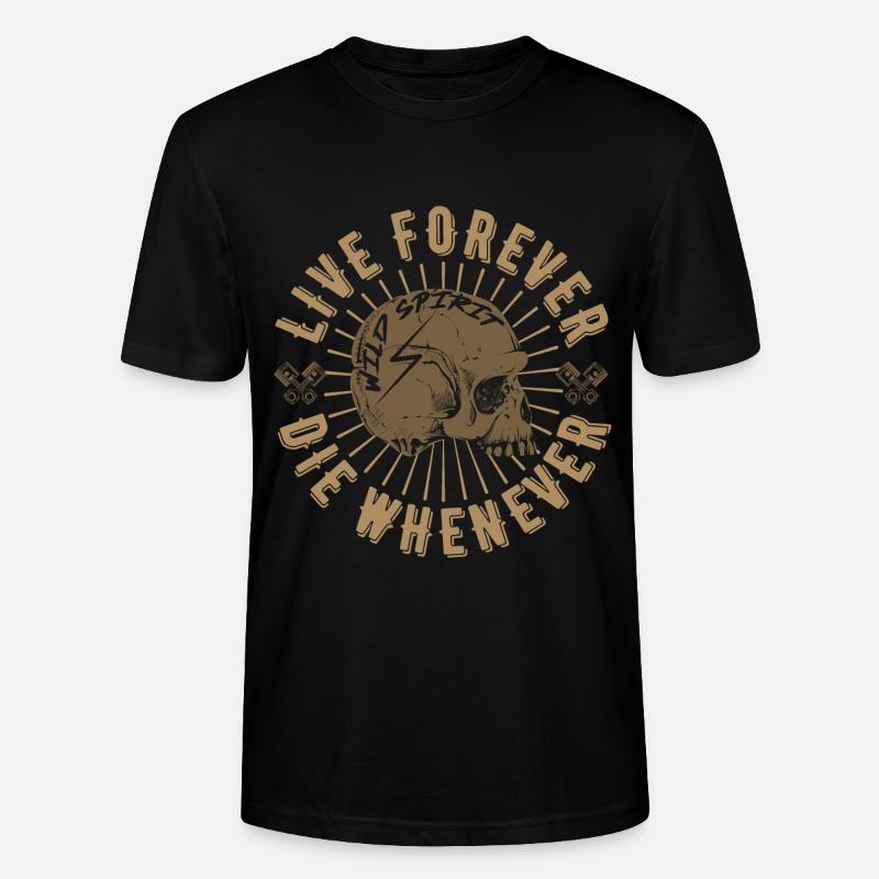 Live Forever Skull - Stanley/Stella Unisex Bio-T-Shirt CRAFTER - Schwarz