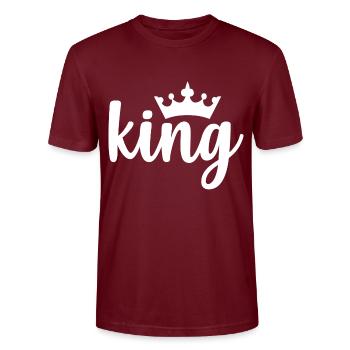 Roi - T-shirt bio CRAFTER Stanley Stella Unisexe - bordeaux - Devant - Alina (178cm) & Michal (187cm)
