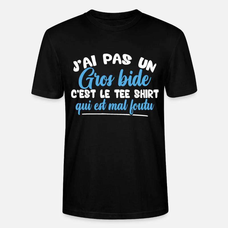 J'ai pas un gros bide - T-shirt bio CRAFTER Stanley Stella Unisexe - noir