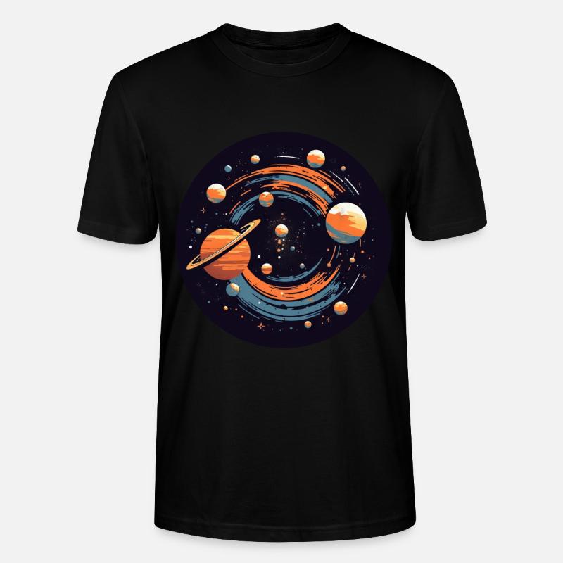 Univers Planètes du système solaire - T-shirt bio CRAFTER Stanley Stella Unisexe - noir