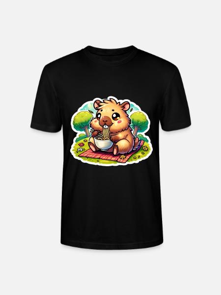 Capybara Ramen Kawaii Anime - Stanley/Stella CRAFTER Unisex Organic T-Shirt - black