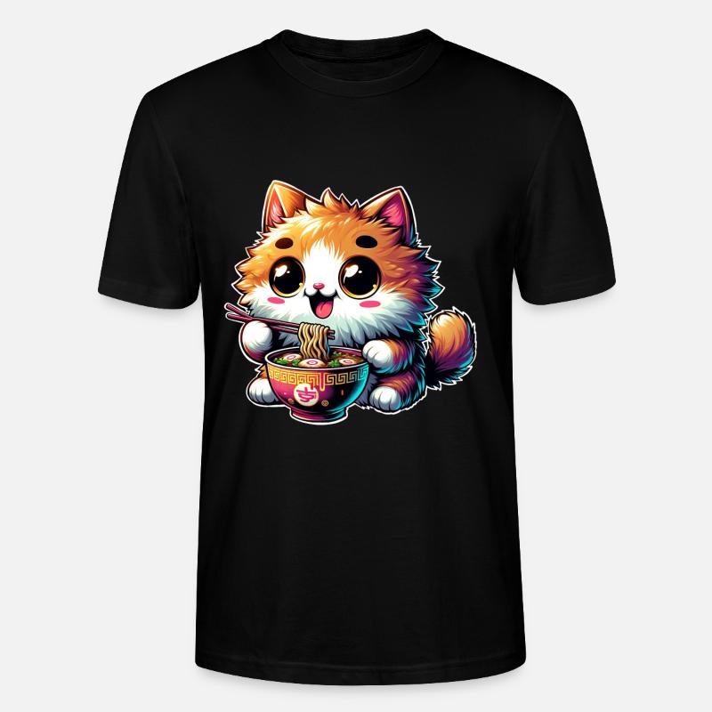 Chat Ramen Kawaii Anime - T-shirt bio CRAFTER Stanley Stella Unisexe - noir
