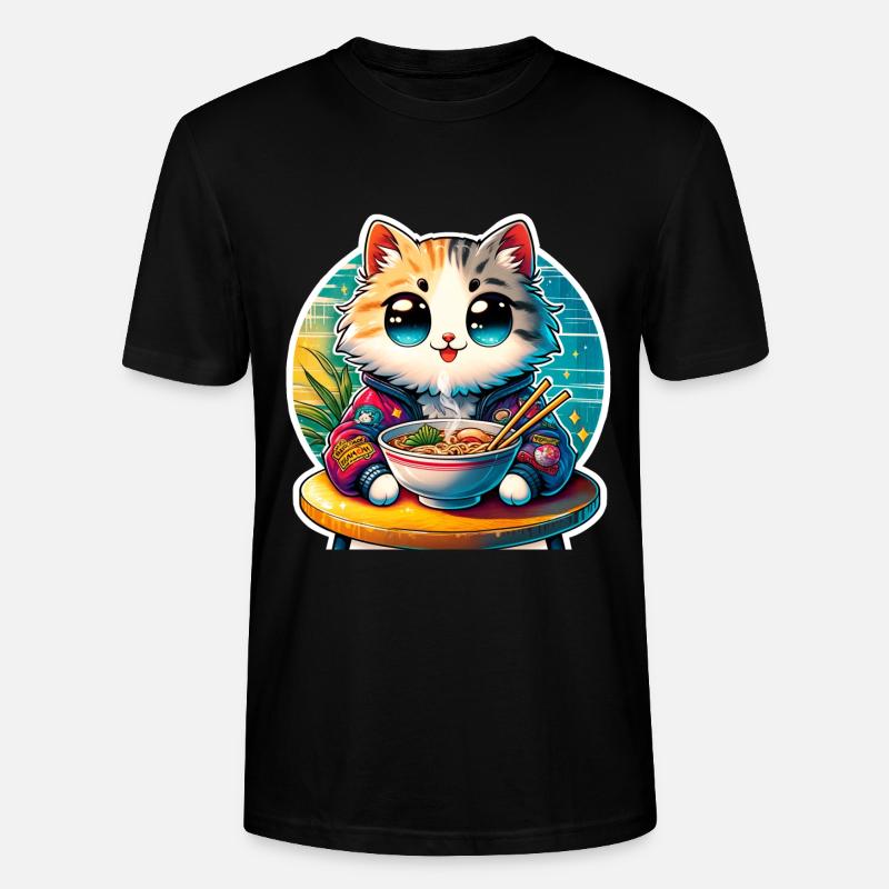 Chat Ramen Kawaii Anime - T-shirt bio CRAFTER Stanley Stella Unisexe - noir