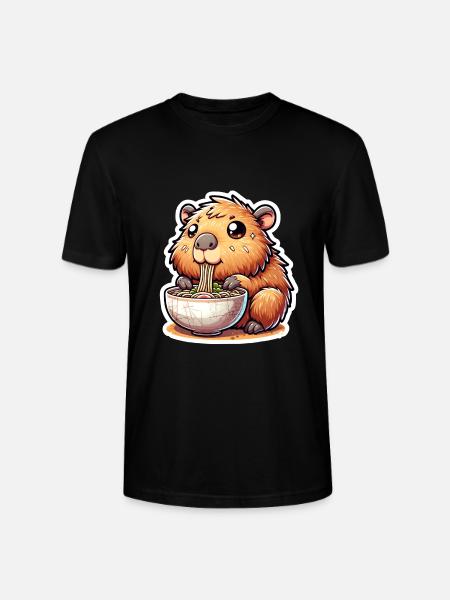 Capybara Ramen Kawaii Anime - Stanley/Stella CRAFTER Unisex Organic T-Shirt - black