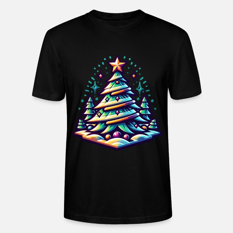 Retro Weihnachten - Stanley/Stella Unisex Bio-T-Shirt CRAFTER - Schwarz
