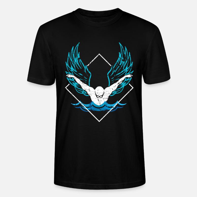 Wings float cool gift - Stanley/Stella CRAFTER Unisex Organic T-Shirt - black