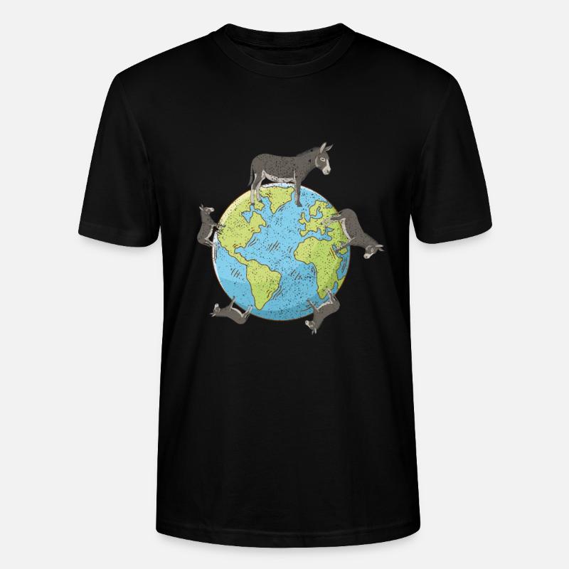 Erde Lose Esel cooles Geschenk - Stanley/Stella Unisex Bio-T-Shirt CRAFTER - Schwarz