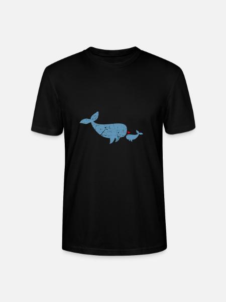 Baby Wal cool Geschenk texturiert - Stanley/Stella Unisex Bio-T-Shirt CRAFTER - Schwarz