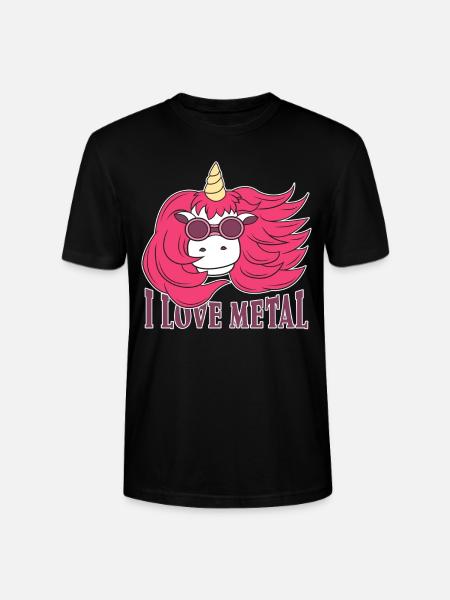 Cadeau de métaler de métal lourd de Licorne j'aime le métal - T-shirt bio CRAFTER Stanley Stella Unisexe - noir