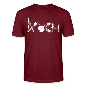 cook - Stanley/Stella CRAFTER Unisex Organic T-Shirt - burgundy - Front - Alina (178cm) & Michal (187cm)