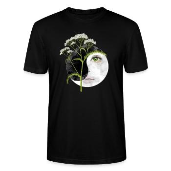 Schafgarbe - Stanley/Stella Unisex Bio-T-Shirt CRAFTER - Schwarz - Vorne - Alina (178cm) & Michal (187cm)