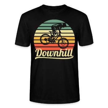 Downhill - Stanley/Stella Unisex Bio-T-Shirt CRAFTER - Schwarz - Vorne - Alina (178cm) & Michal (187cm)