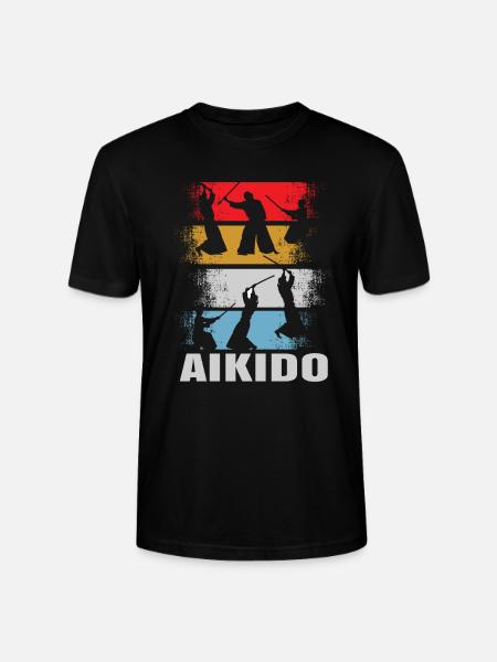 Aikido retro - Stanley/Stella CRAFTER Unisex Organic T-Shirt - black