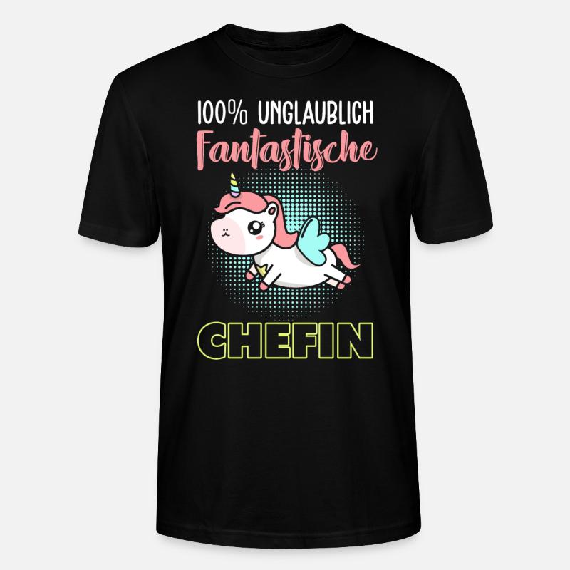 Einhorn Chefin - Stanley/Stella Unisex Bio-T-Shirt CRAFTER - Schwarz