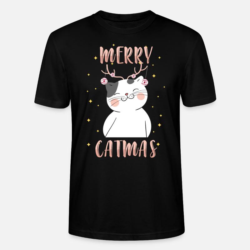 Weihnachten Katze Kater Heiligabend - Stanley/Stella Unisex Bio-T-Shirt CRAFTER - Schwarz