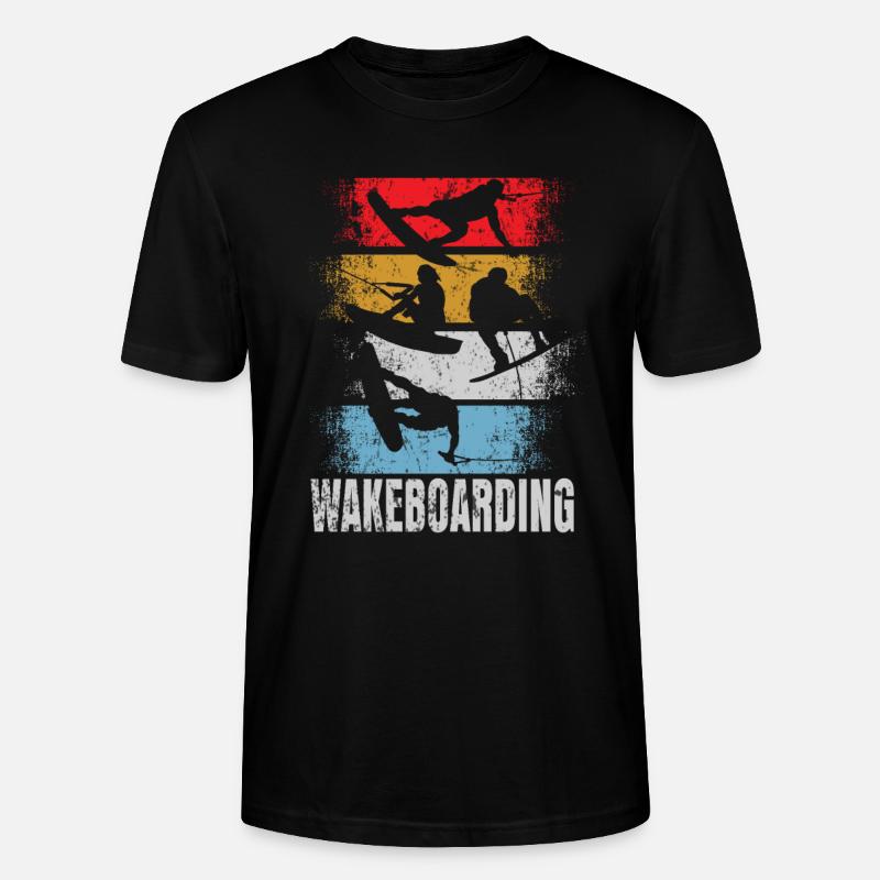 Wakeboard Retro - Stanley/Stella Unisex Bio-T-Shirt CRAFTER - Schwarz