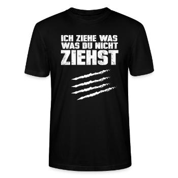 Droge Kokain Cocain Lustiger Spruch - Stanley/Stella Unisex Bio-T-Shirt CRAFTER - Schwarz - Vorne - Alina (178cm) & Michal (187cm)