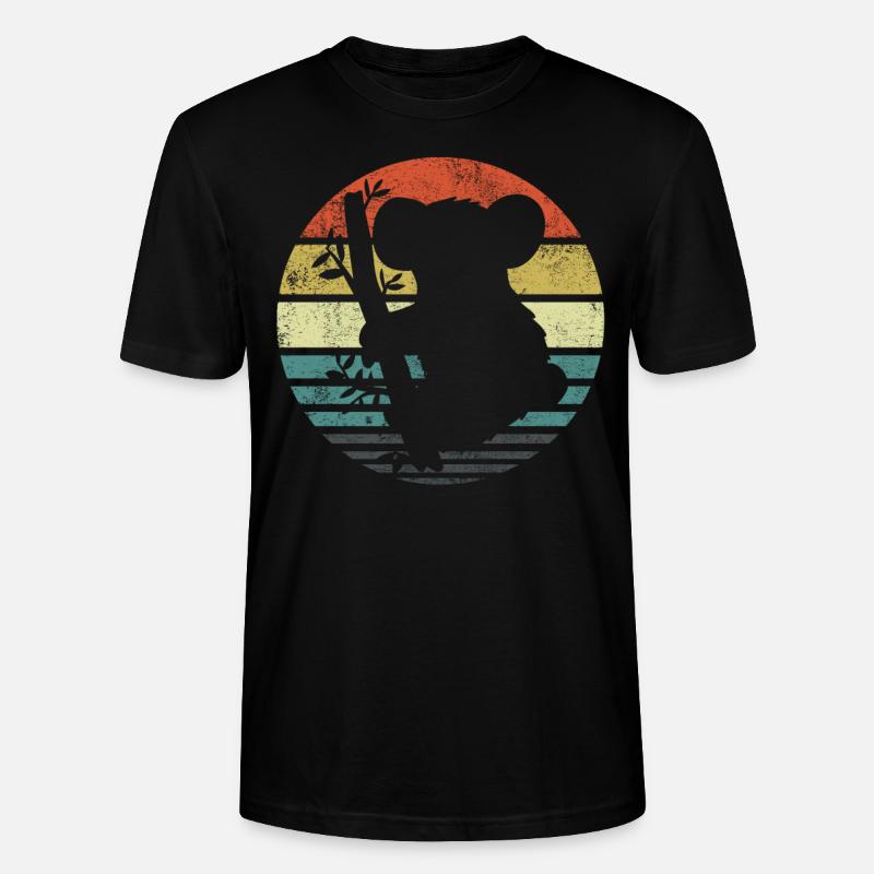 Koala Retro - Stanley/Stella Unisex Bio-T-Shirt CRAFTER - Schwarz