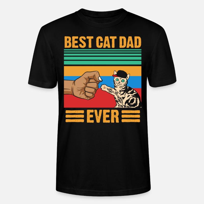 Best Cat Dad Ever - Stanley/Stella Unisex Bio-T-Shirt CRAFTER - Schwarz