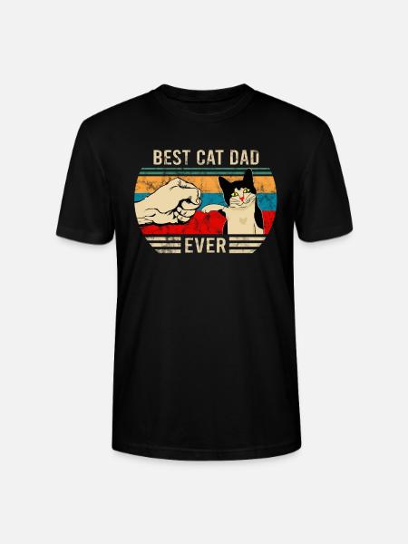 Best Cat Dad Ever Bump Kitten Vintage - Stanley/Stella Unisex Bio-T-Shirt CRAFTER - Schwarz