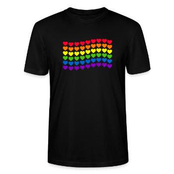 Drapeau arc-en-ciel LGBT - T-shirt bio CRAFTER Stanley Stella Unisexe - noir - Devant - Alina (178cm) & Michal (187cm)