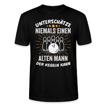 Kegeln Bier Kegelverein Kegelbahn Lustige Sprüche - Stanley/Stella Unisex Bio-T-Shirt CRAFTER - Schwarz - Vorne - Alina (178cm) & Michal (187cm)