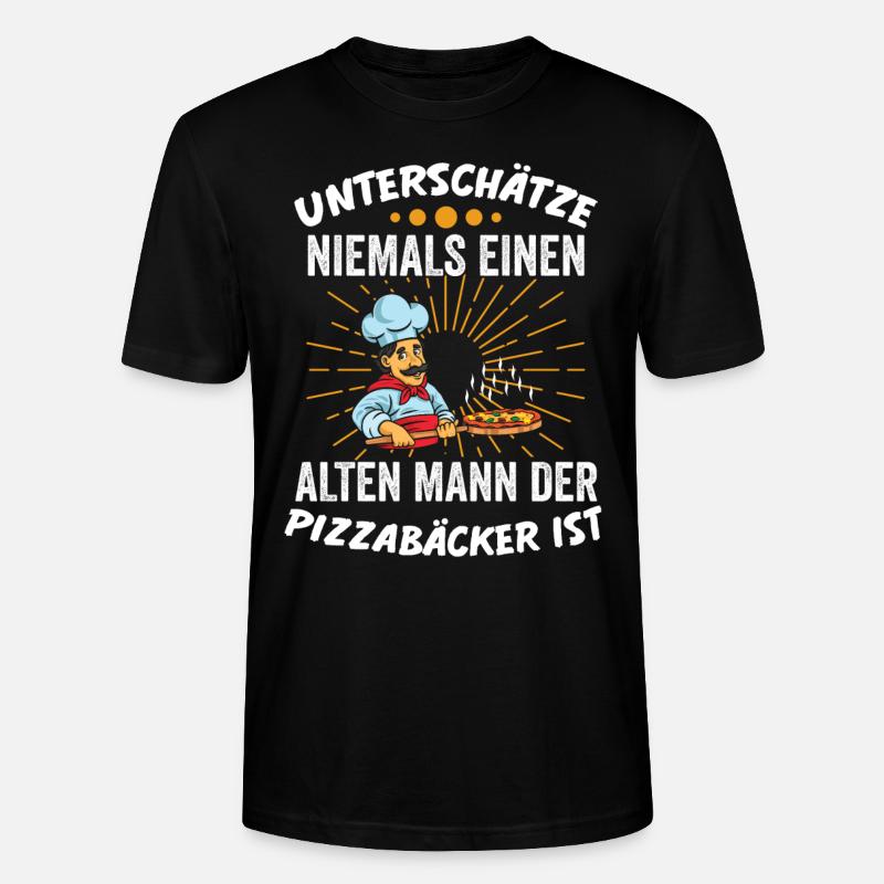 Pizzabäcker Küchenchef Geschenk - Stanley/Stella Unisex Bio-T-Shirt CRAFTER - Schwarz