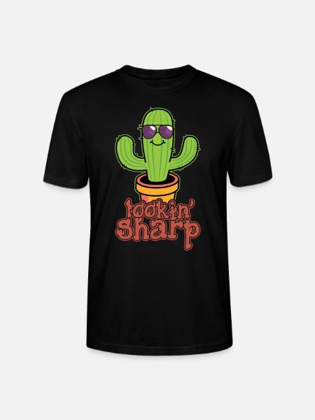 Cactus Plant Looking Sharp - Stanley/Stella CRAFTER Unisex Organic T-Shirt - black