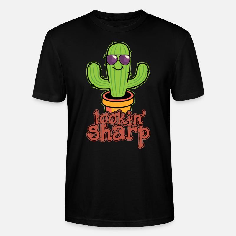 Kaktus Pflanze Looking Sharp - Stanley/Stella Unisex Bio-T-Shirt CRAFTER - Schwarz