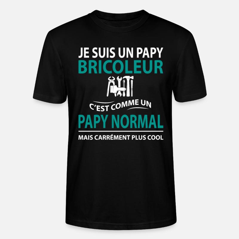 papy bricoleur humour - T-shirt bio CRAFTER Stanley Stella Unisexe - noir