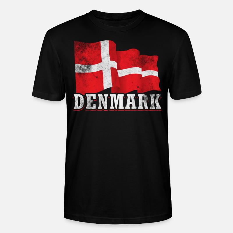Danemark Drapeau - T-shirt bio CRAFTER Stanley Stella Unisexe - noir