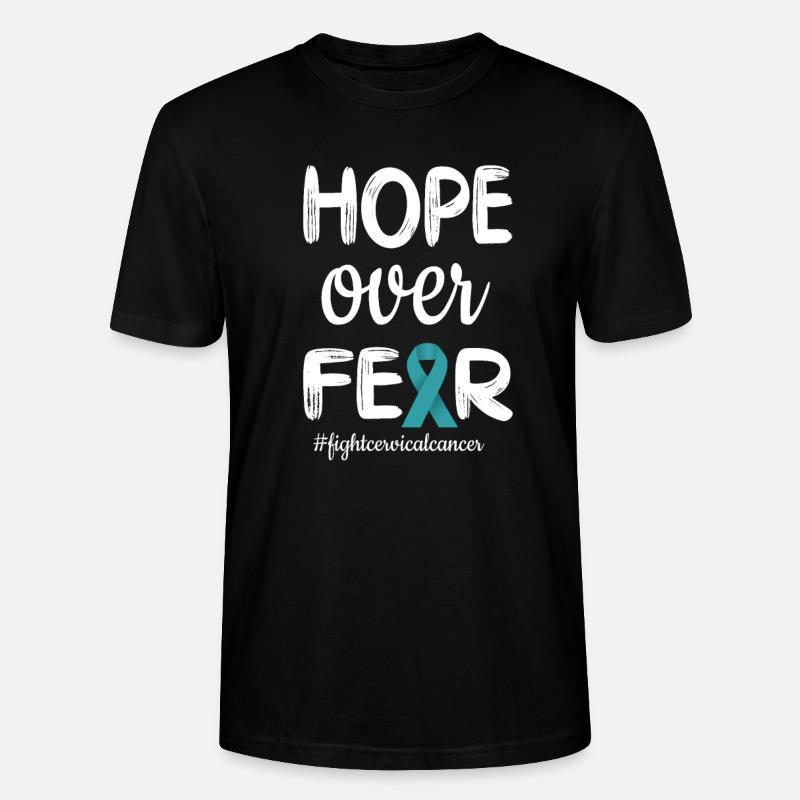 Gebärmutterhalskrebs Kämpferin Krebs Bewusstsein - Stanley/Stella Unisex Bio-T-Shirt CRAFTER - Schwarz